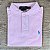 Polo Masculina PRL Rosa Logo Azul - Imagem 1