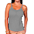 Blusa Regata Canelada Feminina com Bojo Básica Cinza Tamanho Único - Imagem 2
