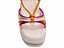 Sandália Feminina TORRICELLA Anabela Off White e Metalizado Pink, Dourado e Laranja - Imagem 4
