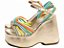 Sandália Feminina TORRICELLA Anabela Metalizado Dourado Rose e Off White, Verde, Amarelo, Azul e Laranja - Imagem 4