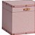 Caixa em MDF ENTRECASA Quadrada em Trama com 20x20 cm Rosa - Imagem 2