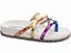 Sandália Feminina TORRICELLA Papete Birken Off White Spikes ABS Metalizados Coloridos - Imagem 6