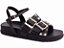 Sandália Feminina TORRICELLA Papete Birken Preto Fivelas e Spikes ABS Prata - Imagem 5