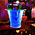 Caixa de Som Balde de Gelo PLASTI com 05 Litros com Suporte para Taças Acrílico Personalizado com Led e Bluethooth Azul Neon para Bebida Cerveja Drink - Imagem 2