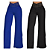 Calça Feminina em Malha Wide Leg Cintura Alta Fashion Preta / Azul - Imagem 1