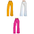 Calça Feminina em Malha Wide Leg Cintura Alta Fashion Amarelo / Branco / Rosa - Imagem 4