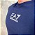 Camiseta Masculina Armani Azul Logo Branco - Imagem 1