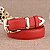 Cinto Feminino em Couro Vermelho com Fivela Dourada - Imagem 2