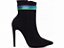 Bota Feminina TORRICELLA Bico Fino Salto 12 Cano Médio Nobuck Preto Detalhes Coloridos - Imagem 4