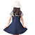 Jardineira Infantil Jeans Alça Fina Saia Godê Bainha Plissada - Imagem 2