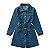 Vestido Infantil Jeans Gola Polo Cintura Marcada Manga Comprida Detalhes em Pérolas - Imagem 3