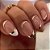Unhas Postiças Amendoadas Longas com Linha Dourada 24 Peças - Imagem 1