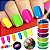 Pigmento Neon em Pó para Unhas Brilho Acrílico Gradiente Nail Art Profissional e DIY 06 Potinhos - Imagem 1