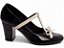Sapato Boneca TORRICELLA Mary Jane Verniz Preto com Laço Verniz Off White - Imagem 2