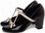 Sapato Boneca TORRICELLA Mary Jane Verniz Preto com Laço Verniz Off White - Imagem 1