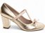Sapato Boneca TORRICELLA Mary Jane Metalizado Ouro Light com Laço Verniz Off White - Imagem 6