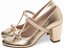 Sapato Boneca TORRICELLA Mary Jane Metalizado Ouro Light com Laço Verniz Off White - Imagem 5