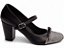 Sapato Boneca TORRICELLA Mary Jane Preto Detalhes em Glitter Prata com Laço Preto - Imagem 3