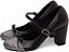 Sapato Boneca TORRICELLA Mary Jane Preto Detalhes em Glitter Prata com Laço Preto - Imagem 5