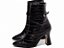 Bota Feminina TORRICELLA Bico Fino Cano Médio Fivela Croco Preto - Imagem 1