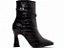 Bota Feminina TORRICELLA Bico Fino Cano Médio Fivela Croco Preto - Imagem 5
