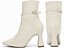 Bota Feminina TORRICELLA Bico Fino Cano Médio Fivela Croco Off White - Imagem 4