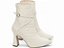 Bota Feminina TORRICELLA Bico Fino Cano Médio Fivela Croco Off White - Imagem 3