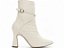 Bota Feminina TORRICELLA Bico Fino Cano Médio Fivela Croco Off White - Imagem 7