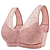 Soutien Plus Size Lingerie Confortável em Renda com Zíper Frontal Rosa - Imagem 1