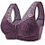 Soutien Plus Size Lingerie Confortável em Renda com Zíper Frontal Roxo - Imagem 1