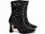Bota Feminina TORRICELLA Bico Fino Cano Médio Franzido Preto - Imagem 1
