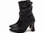 Bota Feminina TORRICELLA Bico Fino Cano Médio Franzido Preto - Imagem 7