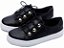 Tênis Feminino TORRICELLA Slip On Napa Preto Passantes Dourados - Imagem 4