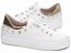 Tênis Feminino TORRICELLA Napa Branco ilhós e Spikes Dourados - Imagem 3