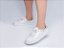 Tênis Feminino TORRICELLA Napa Branco ilhós e Spikes Dourados - Imagem 9