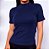 Blusa Baby Look Feminina Gola Alta Tecido Canelado Manga Curta Tamanho Único - Imagem 6