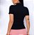 Blusa Baby Look Feminina Gola Alta Tecido Canelado Manga Curta Tamanho Único - Imagem 4