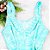 Regata Feminina Gola V com Dobras Tecido Crepe Estampada Azul - Imagem 2