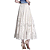 Saia Feminina Midi Plissada Cintura Alta em Malha de Renda Forrada Branco Elegante - Imagem 2