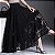 Saia Feminina Midi Plissada Cintura Alta em Malha de Renda Forrada Preto Elegante - Imagem 3