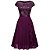 Vestido Corpete Lantejoulas Saia Chiffon Manga Curta Gola Redonda Midi Festa Roxo - Imagem 5