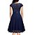 Vestido Corpete Lantejoulas Saia Chiffon Manga Curta Gola Redonda Midi Festa Azul Escuro - Imagem 6