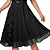 Vestido Corpete Lantejoulas Saia Chiffon Manga Curta Gola Redonda Midi Festa Preto - Imagem 2