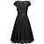 Vestido Corpete Lantejoulas Saia Chiffon Manga Curta Gola Redonda Midi Festa Preto - Imagem 6
