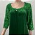 Vestido Brilho Lantejoulas Manga 3/4 Cintura Solta Decote Quadrado Acima do Joelho Festa Verde - Imagem 2