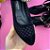 Sapato Feminino Mary Jane Rendado Salto Médio Quadrado Detalhes em Strass Preto - Imagem 6