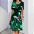 Vestido Feminino Retrô Elegante Midi Estampa Brilho Hippie Moda Urbana Verde - Imagem 2