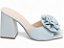 Sandália Tamanco Feminino TORRICELLA Salto Bloco 9cm Napa Lezard Flor Azul - Imagem 6