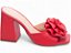 Sandália Tamanco Feminino TORRICELLA Salto Bloco 9cm Napa Lezard Flor Vermelho - Imagem 6