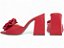 Sandália Tamanco Feminino TORRICELLA Salto Bloco 9cm Napa Lezard Flor Vermelho - Imagem 4